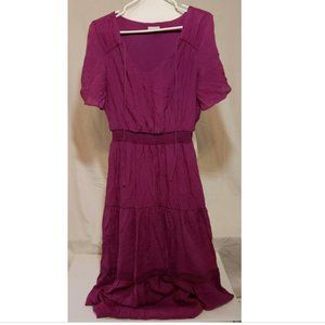 Women's Yarn & Sea Dress Size Medium Long Purple Short Sleeve Dress